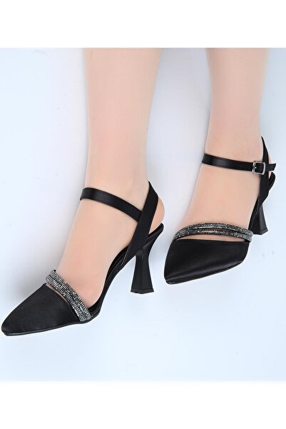 Ayakcenter Pantofi de damă Crista 24-08 Satin 8Cm Toc