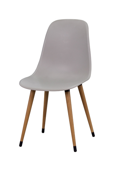 VİLİNZE Eames Naturel Ahşap Ayak Plastik Gri Sandalye