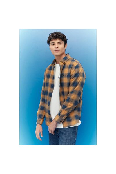 Lee Men's Brown Classic Collar Shirt