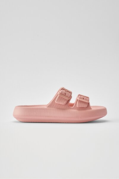 OZYO Lily Pudra Çift Bant Eva Platform Günlük Yazlık Plaj Terliği