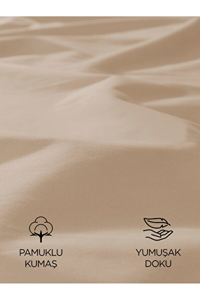 FAVORİST Μπεζ Σετ Σεντόνια Μονά - 100x200, Περιλαμβάνεται 1 Μαξιλαροθήκη