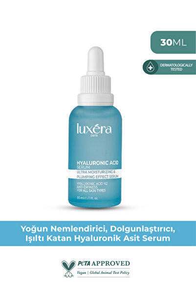luxera paris Yoğun Nemlendirici, Dolgunlaştırıcı Hyaluronik Asit Serum, Günlük Kullanım, Tüm Cilt Tipleri 30 ML