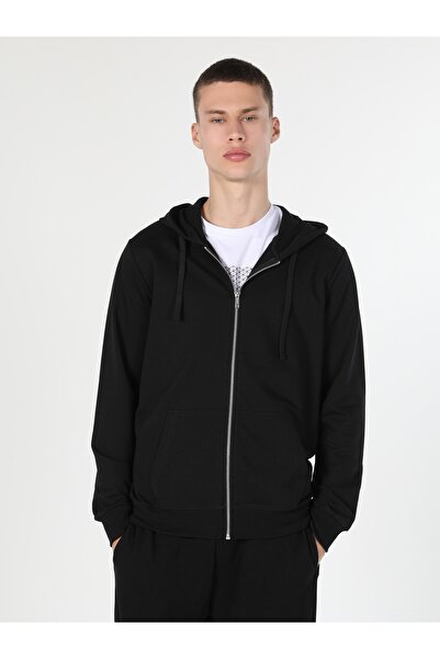 Colin's Regular Fit Kapişonlu Siyah Erkek Sweatshirt Cl1002717