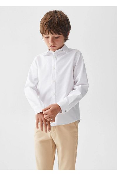MANGO Kids Βαμβακερό πουκάμισο Oxford