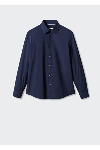 MANGO Man Slim Fit Gofre Pamuklu Gömlek