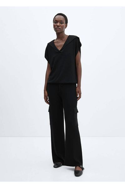 MANGO Woman Cargo Pocket Knitwear Trousers