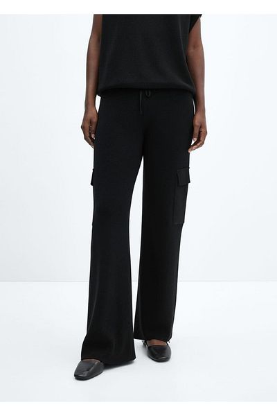 MANGO Woman Cargo Pocket Knitwear Trousers