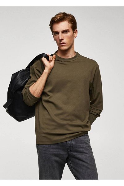 MANGO Man Langärmeliges T-Shirt aus 100 % Baumwolle