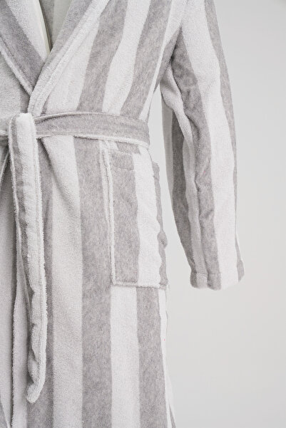 Homelover Men's Bathrobe - Cotton Shawl, Striped, Extra Soft Luxury Design Bathrobe