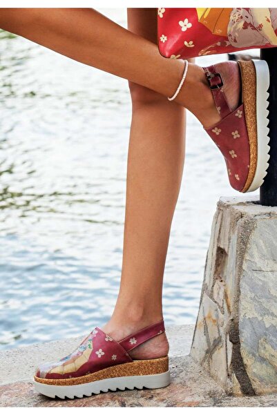 Dogo Women's Vegan Leather Red Thick Sole Sandals - Cat of Grace Design