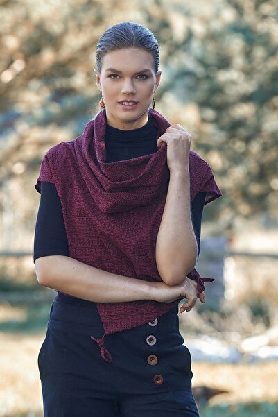 Clandestino Bluză cu model etnic cu guler roșu