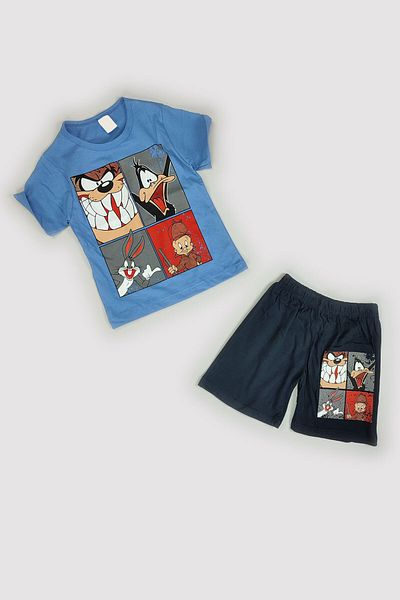 Peki Cumpărați 5 Pay 4 Summer Boy Bumbac pieptănat 70% bumbac Tasmanian Canavari Printed Sort Set 14705