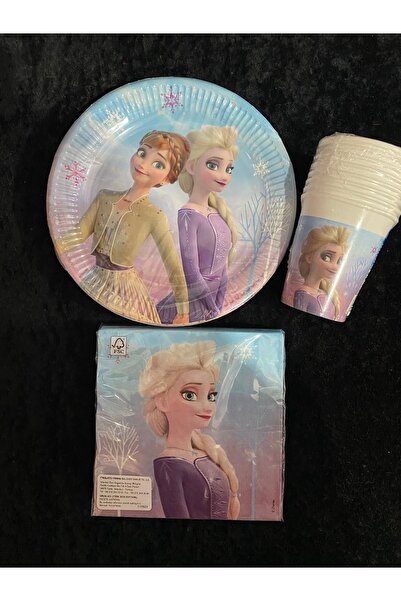 SÜS EVİ Elsa Frozen Tabak bardak peçete Doğum günü parti malzemesi 8’li