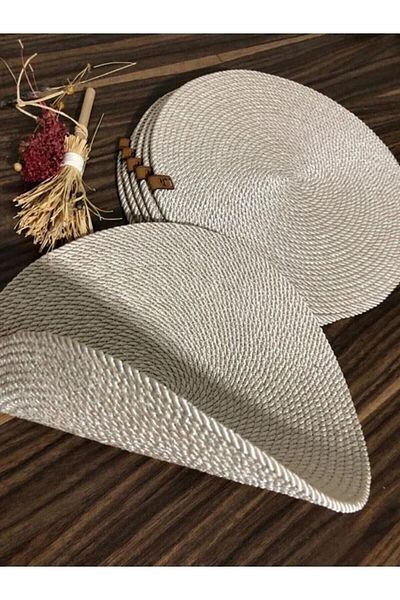 DsCasa 12 Pieces of American Service - Wicker Charger Presentation Dowry Set, Knitted Bamboo Knitted Plate