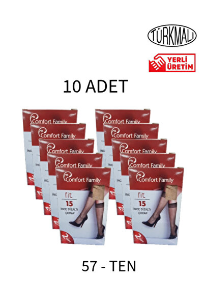 Comfort Family Ince Diz Altı Çorap 10 Adet Çiftli Paket Siyah