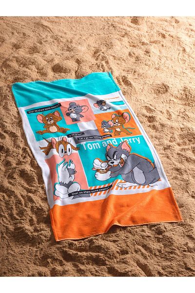 Warner Bross Warner Bros Tom And Jerry Printed Cotton Velvet Beach Towel