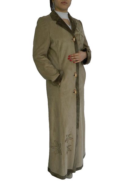 Akra Embroidered Long Flower Patterned Top Coat - Bgl-st00925