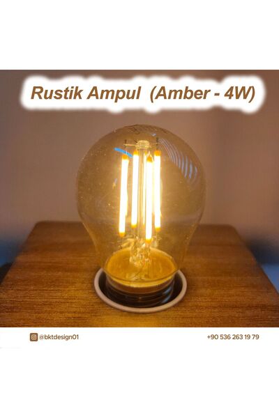 bkt design Dekoratif Şık Tasarımlı Ampullü Ahşap El Yapımı Gece Lambası Işığın Keyfini Hisset...