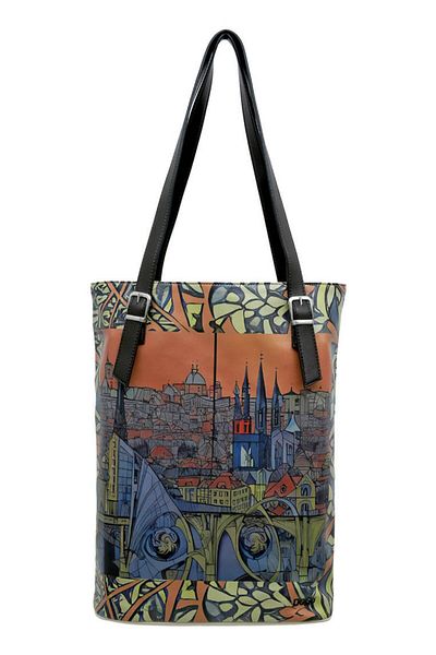 Dogo Women's Vegan Leather Multicolored Shoulder Bag - City of Spires Design