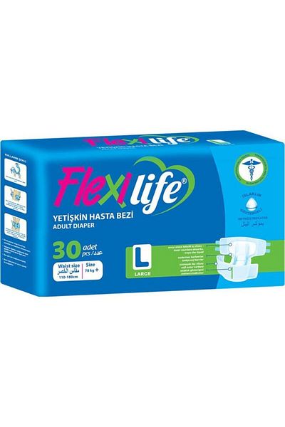 Flexi Life Large Size Patient Diapers with Waistband, Pack of 30
