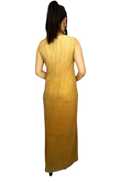 PROTO Women's Light Brown Silvery Jewelled Long Dress Prt66084