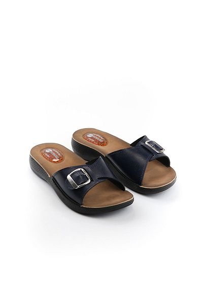 GEZER Γυναικείες παντόφλες φτέρνας Navy Blue Gel