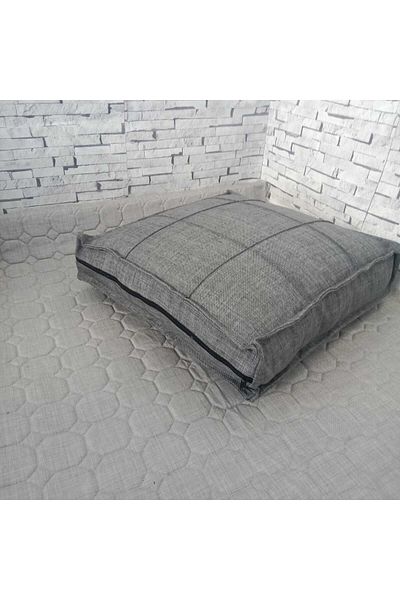 BDPHOME Bdphome Biscuit Gray Floor Cushion