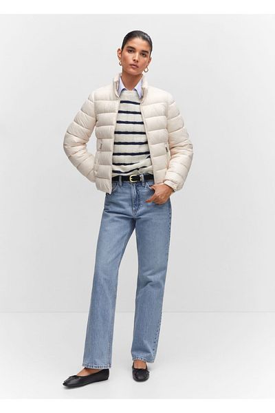 MANGO Woman Prošívaná kapesní anorak