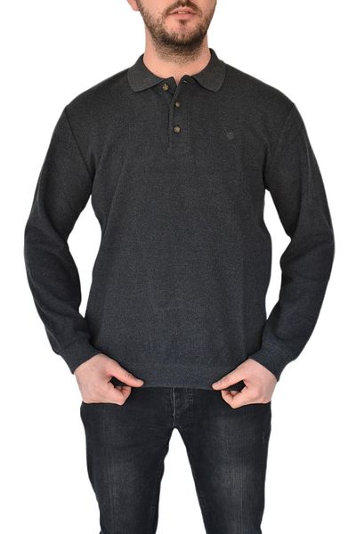 naykı Ανδρικό φούτερ με γιακά πόλο Plus Size 2260-btl Bgl-st02353