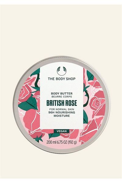 THE BODY SHOP زبدة الجسم بالورد البريطاني 200 مل - مرطب للجسم