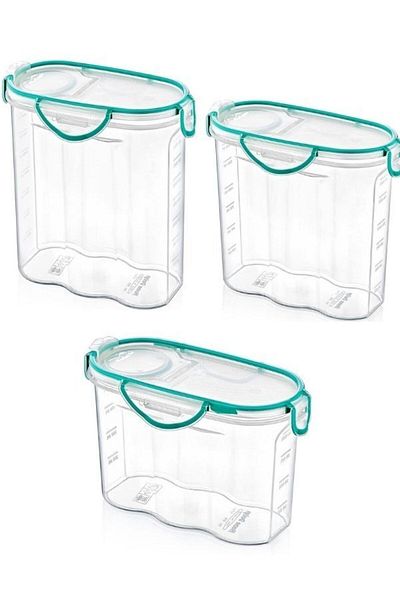Viyalente Silicone Gasket Lid Food Container Set of 3 Sa-500