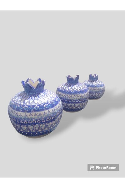 RGS ÇİNİ Rgs Homelife Nar Takımı El Işlemeli Kabartma Desenli dekoratif ( 3' ...