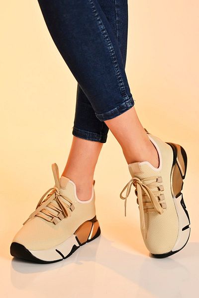 Beyond Dámské béžové Multi Sport Rose Sneaker 4,5 cm Byndrsl400