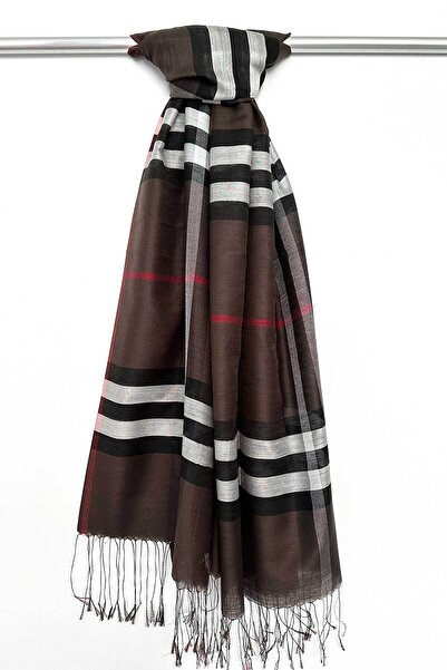 BECCASTYLE شال حريري بنمط منقوش، شال منقوش، شال منقوش، شال بربري، شال حريري م...