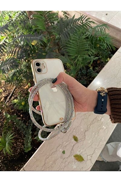 WARRA Taşlı Janjanlı Gümüş Telefon Boyun Askısı Janjanlı