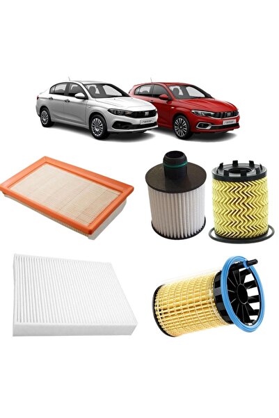 OPAR Fiat Egea 4lü Karbon Filtre Bakım Seti 1.3 D Euro 6 Multijet 2015 Sonras...