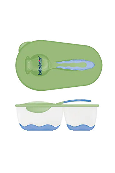 Bebedor 2 Bölmeli Tabak Ve Kaşık Seti 6 Ay Yeşil