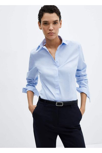MANGO Woman Cămașă slim din bumbac