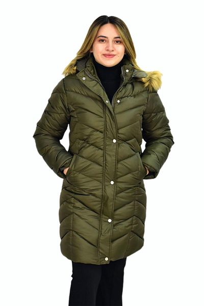 Woow Women's Hooded Puffer Coat 7045 BGL-ST03291