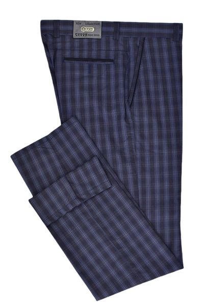 RUBB JEANS Men's Plaid Square Silim Fit Fabric Trousers CRS-641