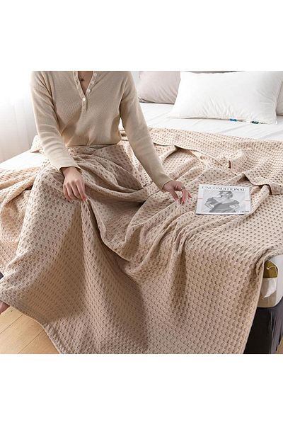 Mulberry Двоен плетен пуф от пике памук за басейн 220x240 см