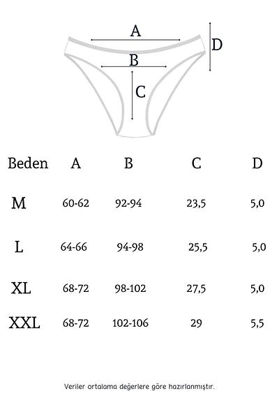 Newlilla 1001 Damen 5-teiliges Daily Slip Höschen V15