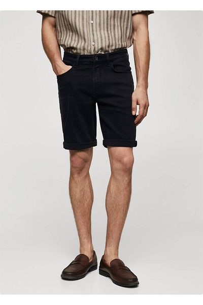 MANGO Man Slim fit τζιν βερμούδα