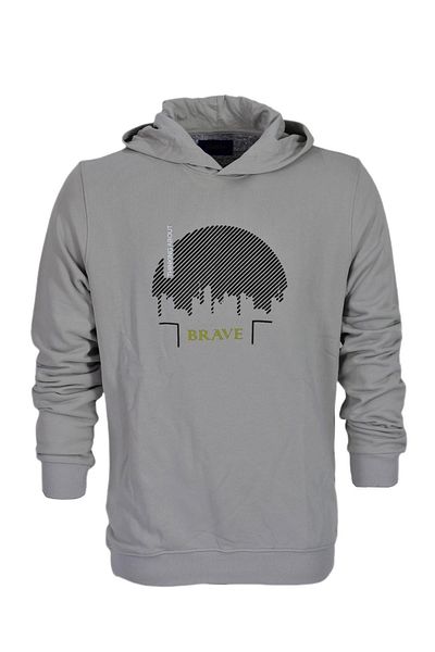 Raymons Men's Hooded Printed Basic Sweatshirt R2219 BGL-ST03193