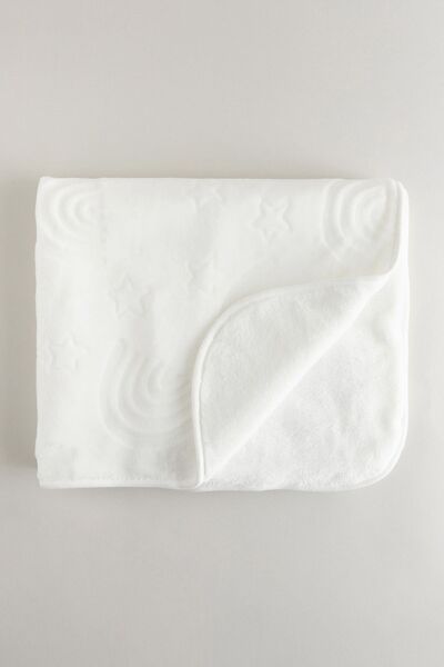 Next Baby White Fleece Rainbow Patterned Blanket