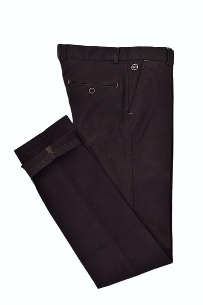 SİM Мъжки кафяви платнени панталони Slim Fit BGL-ST03323