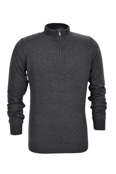 Raymons Men's Sports Straight Zip Collar Sweater R22949 BGL-ST03181