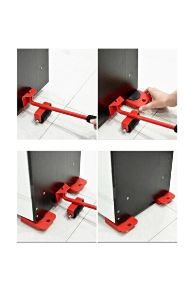 Baysal Tekerlekli Mobilya Taşıma Kaydırma Krikolu Beyaz Eşya Taşıma Aparatı Kırmızı