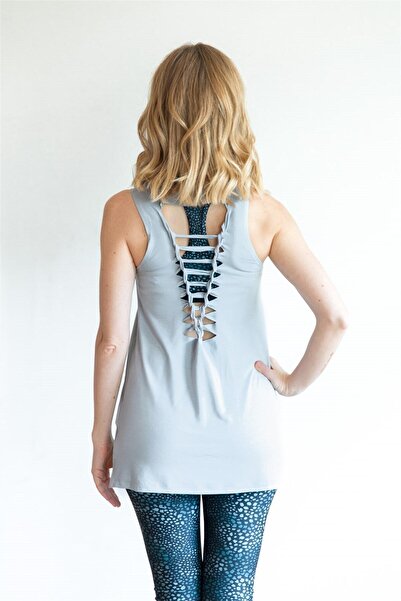 Yogabu Sırt Detaylı Palm T-shirt Gri Renk