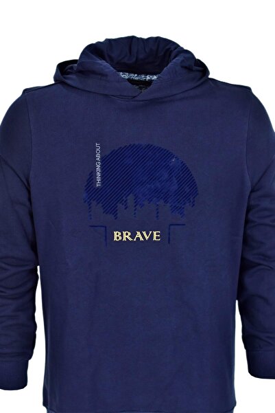 Raymons Чоловіча базова кофта з капюшоном і принтом R2219 BGL-ST03193